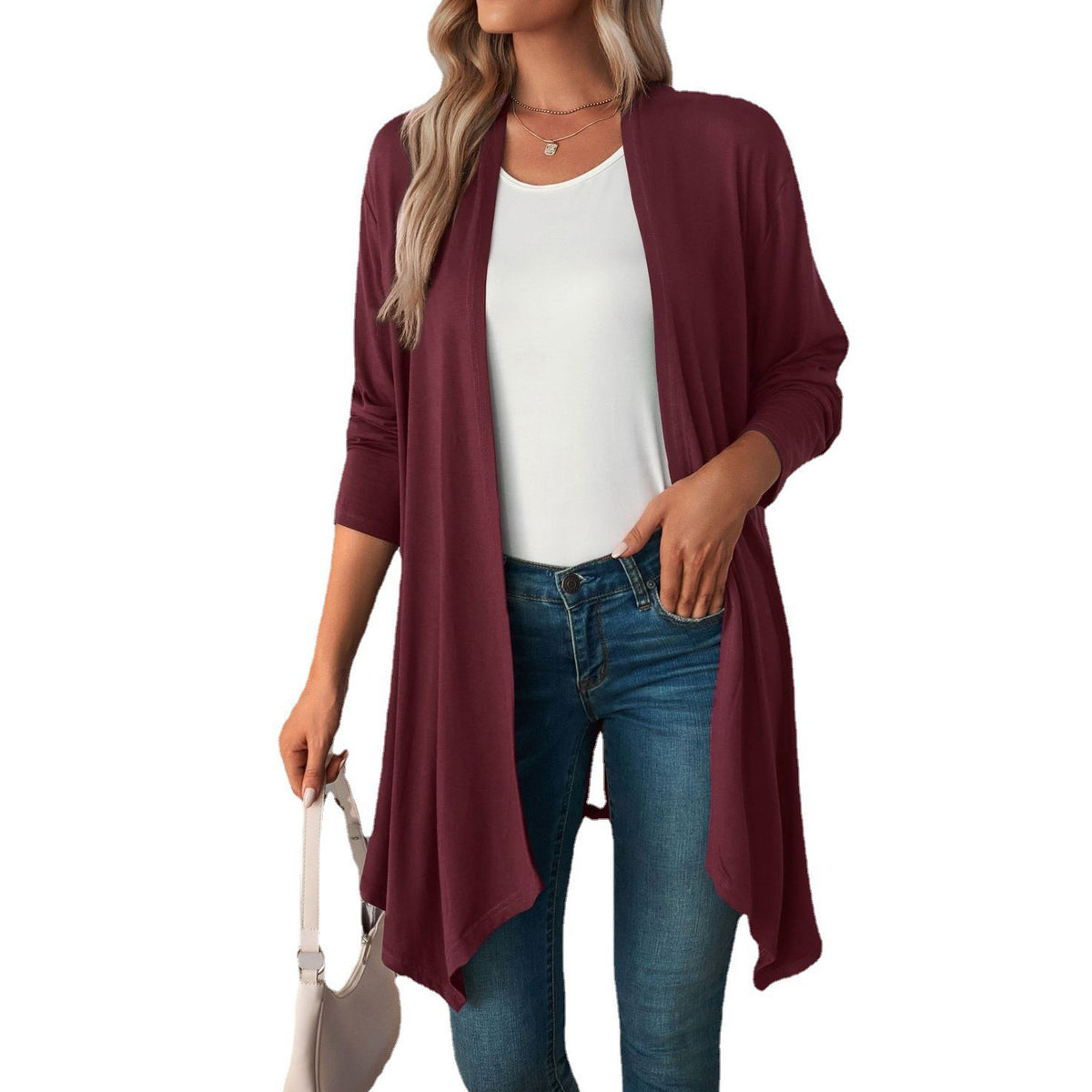 Cardigan Donna Lungo Elegante Elena – Leggero e Fluido per Look Versatili