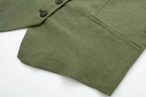 Completo Gilet e Shorts Sartoriale Misto Lino