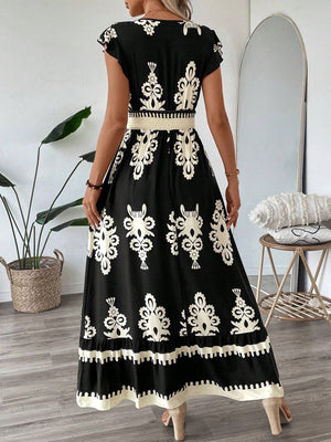 Sofia – Vestito Lungo Donna con Stampa Chic e Vita Elasticizzata