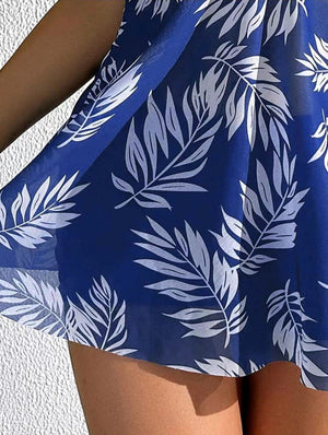 Tankini Donna SoleSkin – Costume a Vestito con Stampa a Foglie
