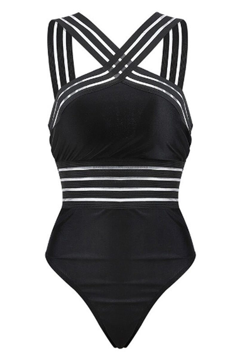 Costume da Bagno Monokini con Incrocio e Trasparenza