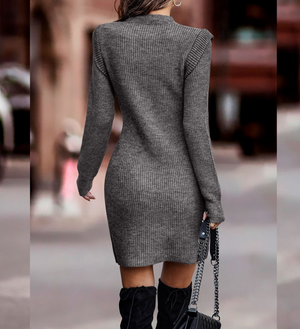 Vestito Corto in Maglia con Machie Lunghe