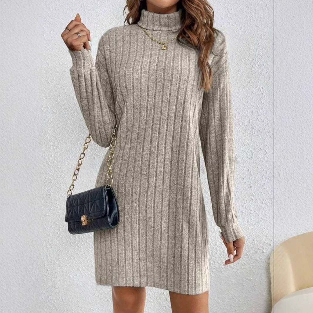 Vestito Donna Invernale Dolcevita in Maglia a Costine  – Chiara