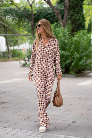 Vestito Lungo Donna Stampa Geometrica – Comodo, Estivo e Casual Chic