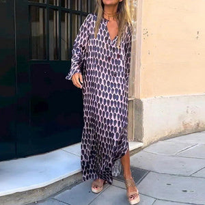 Vestito Lungo Donna Stampa Geometrica – Comodo, Estivo e Casual Chic