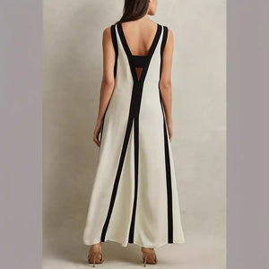 Luna – Vestito Lungo Elegante Reversibile Bicolore