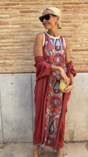 Vestito Lungo Elegante Donna – Abito Estivo Chic per Cerimonia e Eventi