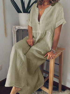 Vestito Lungo Estivo Donna Per Vacanze e Tempo Libero - Fresco e Comodo con Scollo Morbido - Chiara