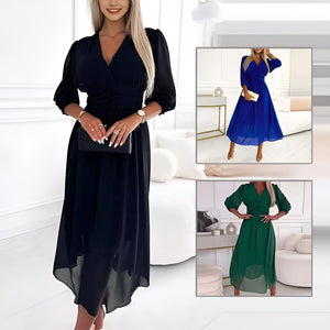 Vestito Anna Midi Elegante con Scollo a V