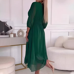 Vestito Anna Midi Elegante con Scollo a V