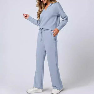 Barbara - Completo Due Pezzi Pullover e Pantaloni in Maglia