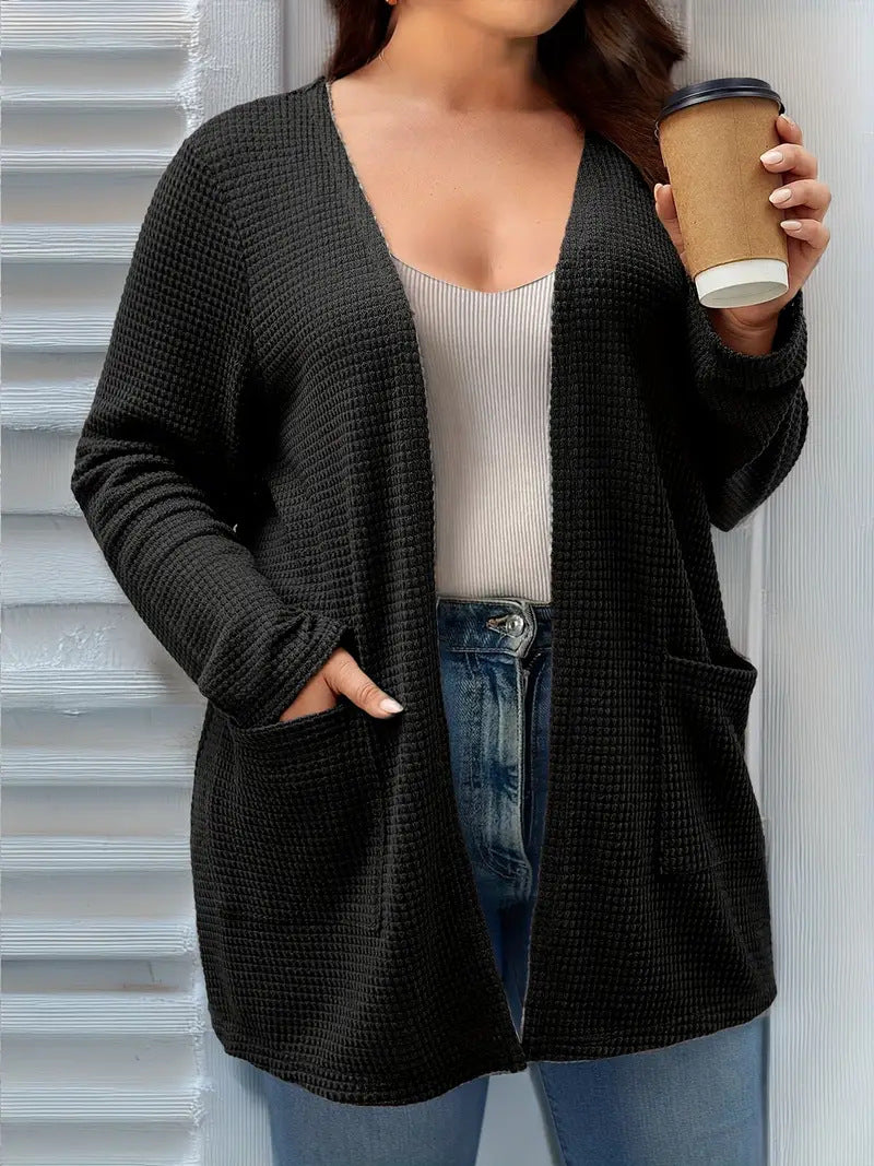 Cardigan Donna Elegante in Taglie forti – Comodo, Versatile e con Tasche Pratiche