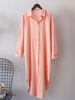 Vestito Camicia Midi Ivy Lungo in Lino