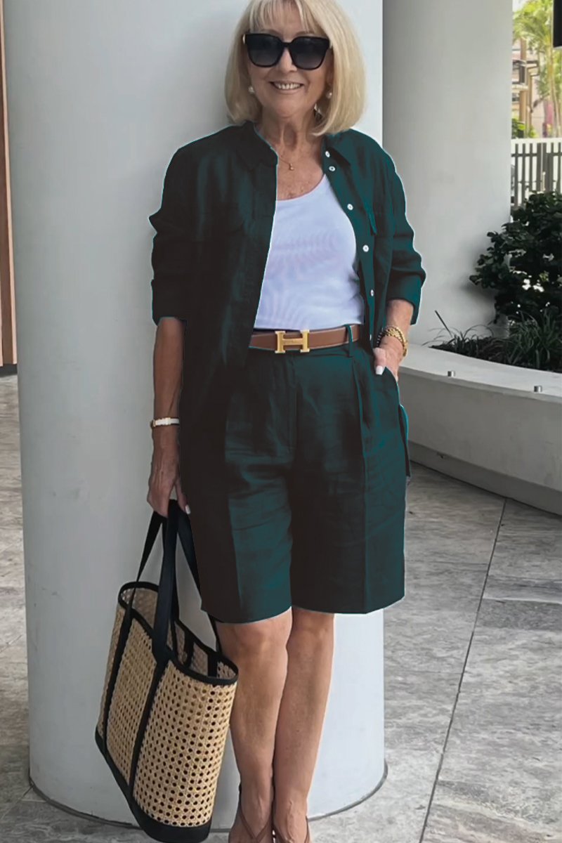 Completo Camicia e Shorts in Lino e Cotone Verona | Eleganza Casual Senza Tempo