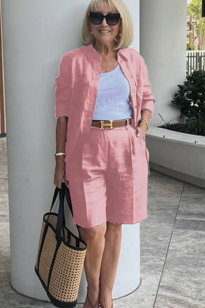 Completo Camicia e Shorts in Lino e Cotone Verona | Eleganza Casual Senza Tempo