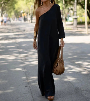Vestito Lungo Estivo Monospalla – Elegante, Fluido e Perfetto per Ogni Occasione