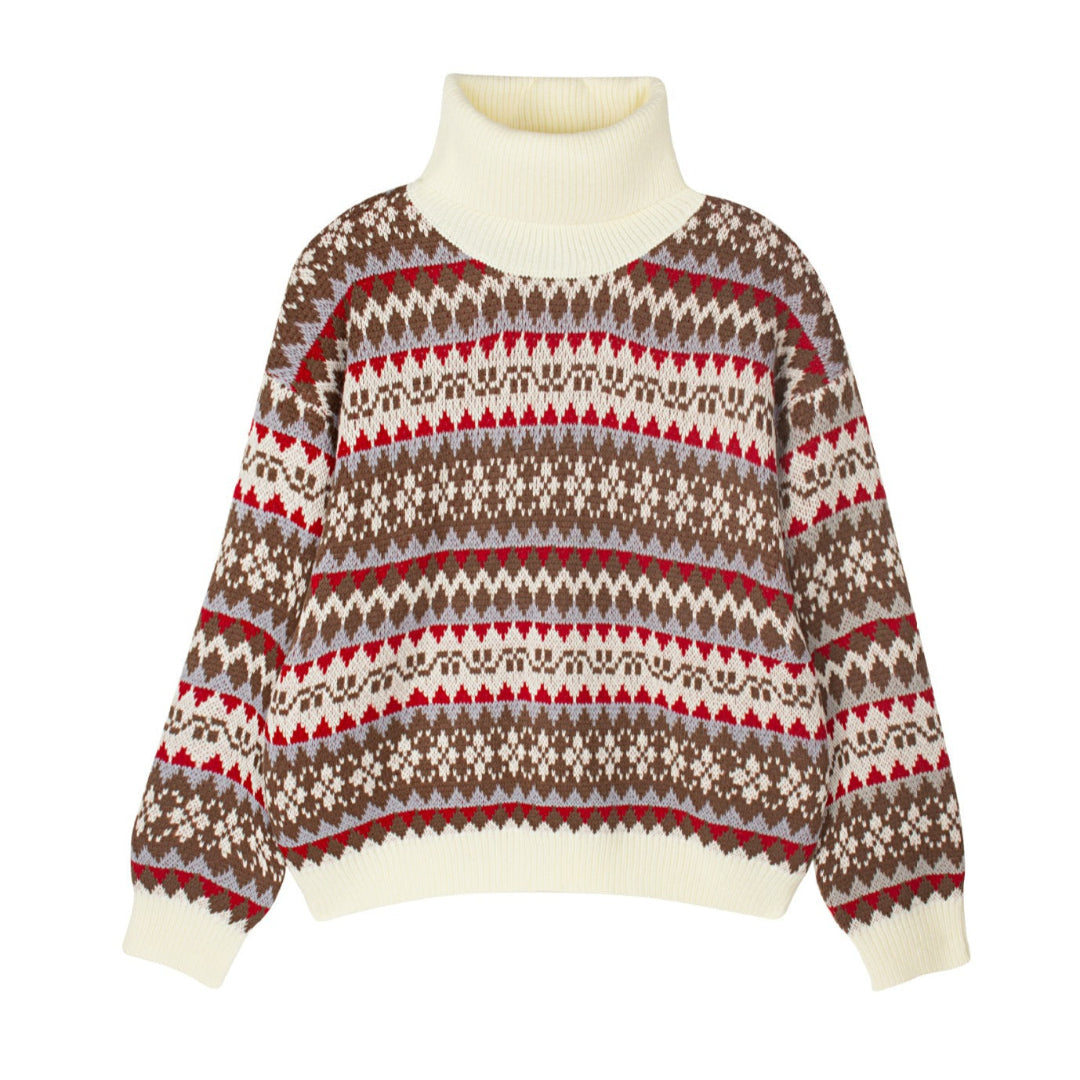 Maglione Natalizio Donna Morbido con Collo Alto – Calore e Stile per le Feste – Clara