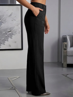 Pantaloni Eleganti Donna a Vita Alta e Gamba Larga – Comfort Sartoriale e Silhouette Slanciata – Claudia