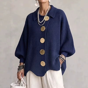 Cardigan Donna Morbido con Maxi Bottoni – Eleganza Sofisticata per Ogni Giorno – Adriana