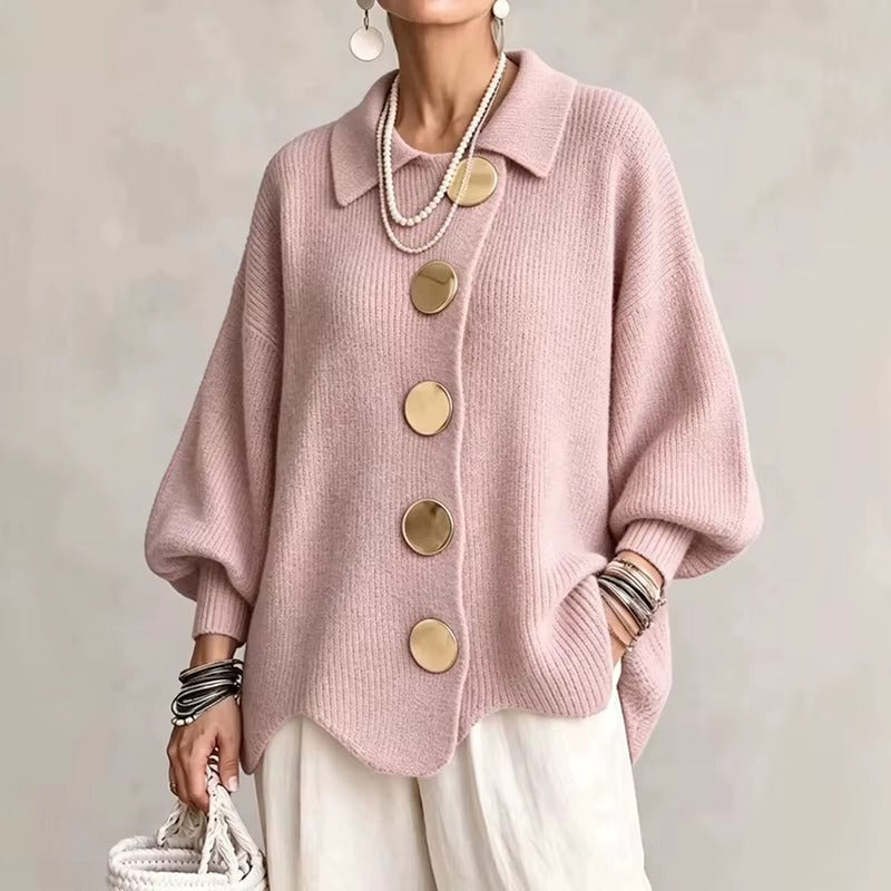 Cardigan Donna Morbido con Maxi Bottoni – Eleganza Sofisticata per Ogni Giorno – Adriana