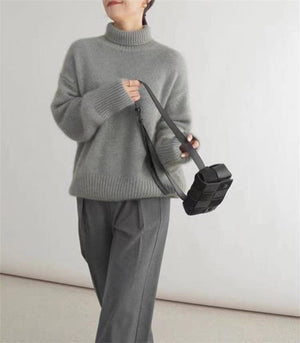 Maglione Elegante, Maglione Donna, Maglione Invernale, Maglione Morbido, Maglione Collo Alto, Maglione Leela Moda