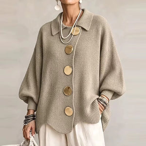 Cardigan Donna Morbido con Maxi Bottoni – Eleganza Sofisticata per Ogni Giorno – Adriana