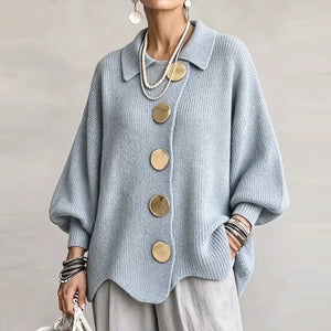 Cardigan Donna Morbido con Maxi Bottoni – Eleganza Sofisticata per Ogni Giorno – Adriana