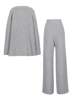 Completo Donna Plissé con Maglia Lunga e Pantaloni a Gamba Larga – Eleganza Fluida e Comfort – Adriana