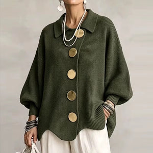 Cardigan Donna Morbido con Maxi Bottoni – Eleganza Sofisticata per Ogni Giorno – Adriana