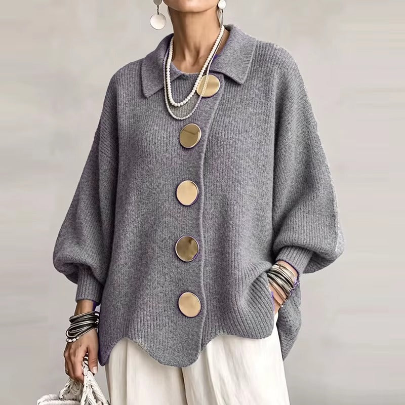 Cardigan Donna Morbido con Maxi Bottoni – Eleganza Sofisticata per Ogni Giorno – Adriana
