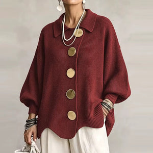 Cardigan Donna Morbido con Maxi Bottoni – Eleganza Sofisticata per Ogni Giorno – Adriana