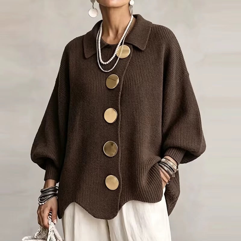 Cardigan Donna Morbido con Maxi Bottoni – Eleganza Sofisticata per Ogni Giorno – Adriana