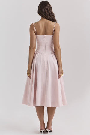 Vestito Bridget Midi con Corpetto e Spalline Sottili