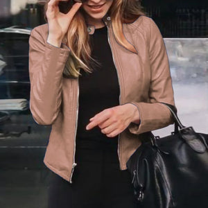 Giacca Donna Invernale in Pelle Elegante – Slim Fit con Cerniera