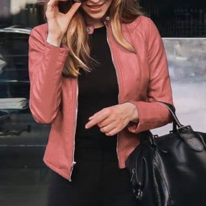 Giacca Donna Invernale in Pelle Elegante – Slim Fit con Cerniera