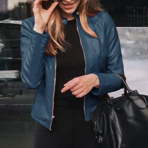 Giacca Donna Invernale in Pelle Elegante – Slim Fit con Cerniera