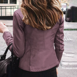 Giacca Donna Invernale in Pelle Elegante – Slim Fit con Cerniera