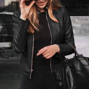 Giacca Donna Invernale in Pelle Elegante – Slim Fit con Cerniera