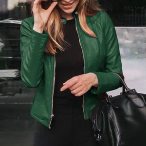 Giacca Donna Invernale in Pelle Elegante – Slim Fit con Cerniera