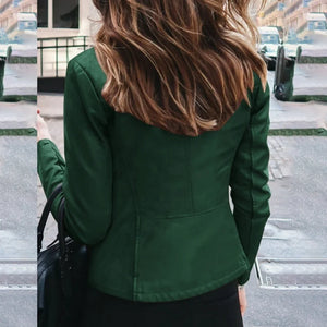 Giacca Donna Invernale in Pelle Elegante – Slim Fit con Cerniera