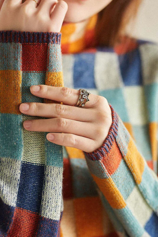 Valerie - Maglione Donna Stampa a Quadri per un'Eleganza Autunnale