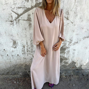 Vestito Lungo Boho Largo con Tasche