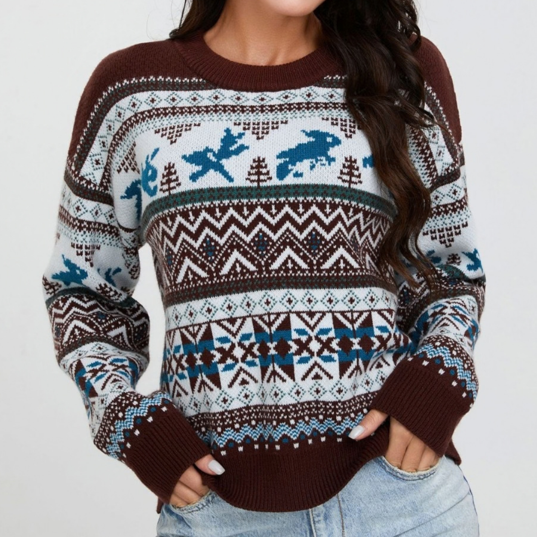 Maglione Natalizio Donna Morbido con Renne – Calore e Allegria per le Feste – Gaia