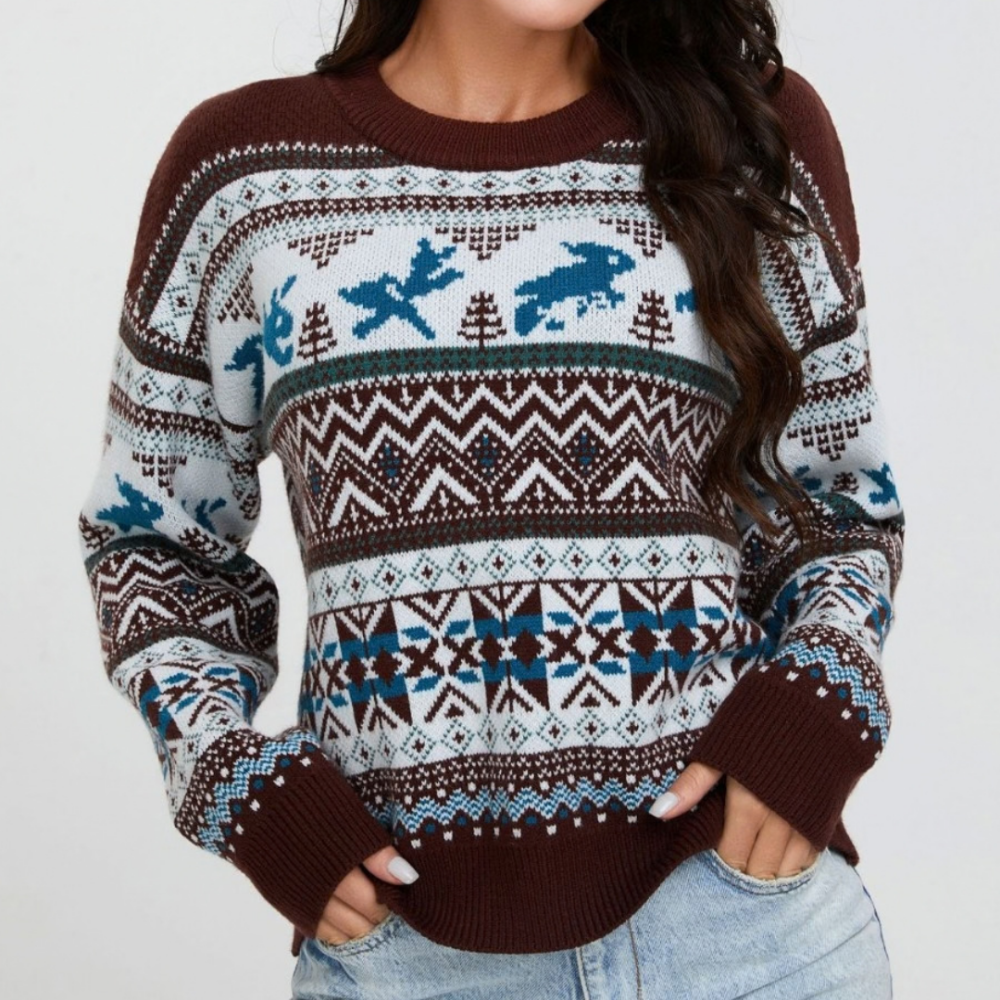 Maglione Natalizio Donna Morbido con Renne – Calore e Allegria per le Feste – Gaia