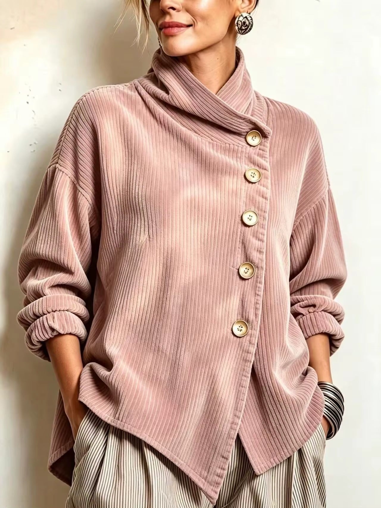 Giacca Donna Morbida con Collo Avvolgente – Comfort Elegante per Ogni Giorno – Federica