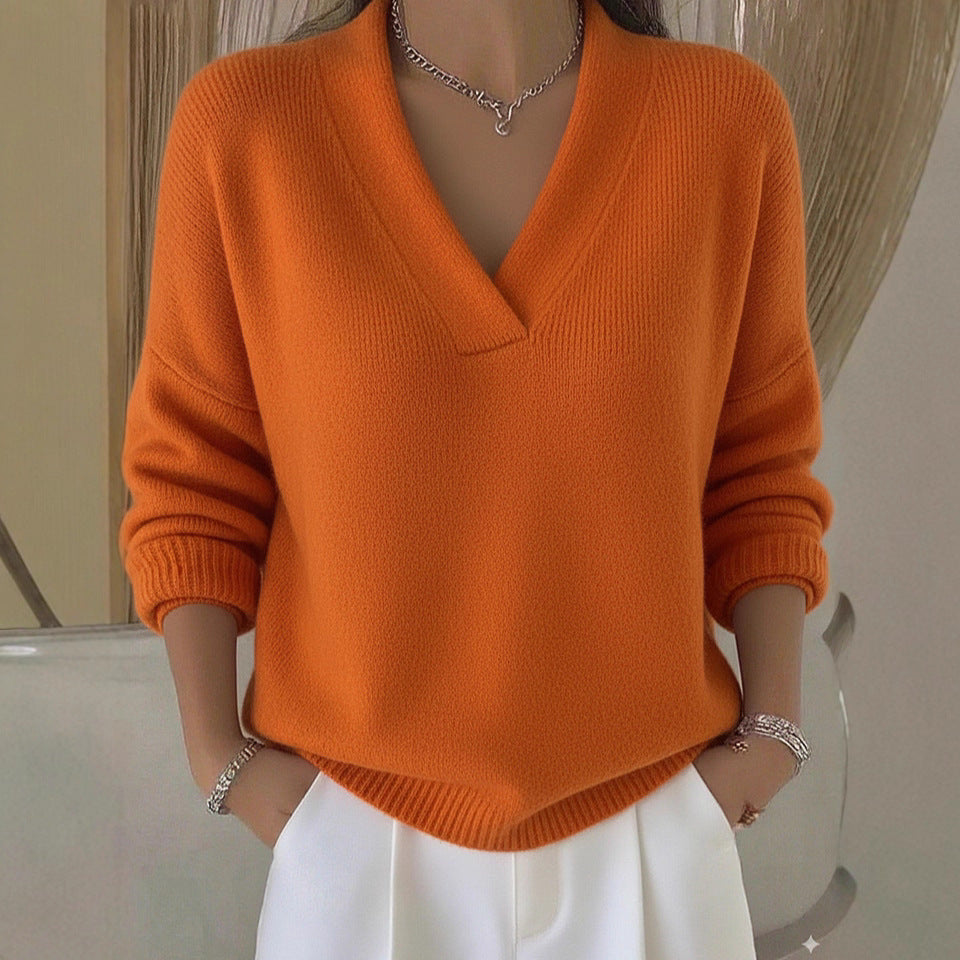 Maglione Donna Oversize con Scollo a V – Morbidezza, Comfort e Stile Versatile – Camilla