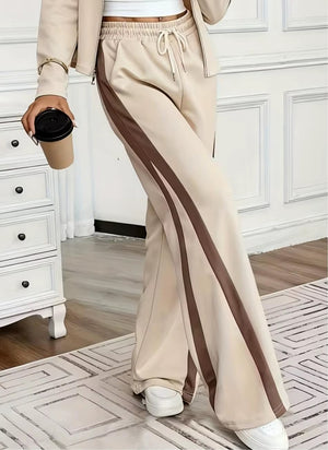 Completo Donna con Felpa con Cappuccio e Pantaloni a Gamba Larga – Dettagli a Contrasto e Comfort – Giorgia