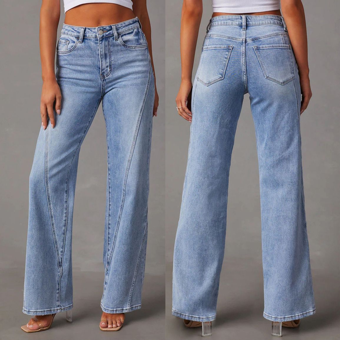 Ashley - Pantaloni Jeans Dritti Eleganti