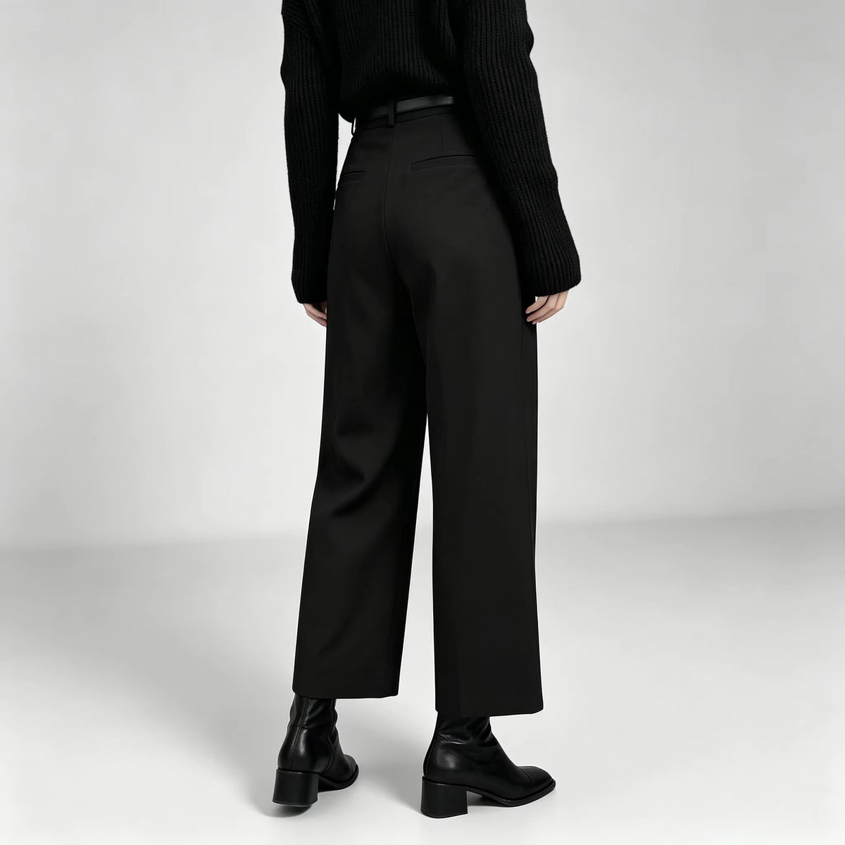 Pantaloni Donna Eleganti a Vita Alta con Pince e Gamba Ampia – Stile Sartoriale e Comfort – Elisa