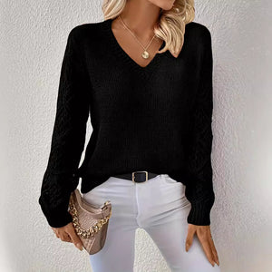 Maglione Donna con Scollo a V – Eleganza Leggera e Comfort Quotidiano – Teresa